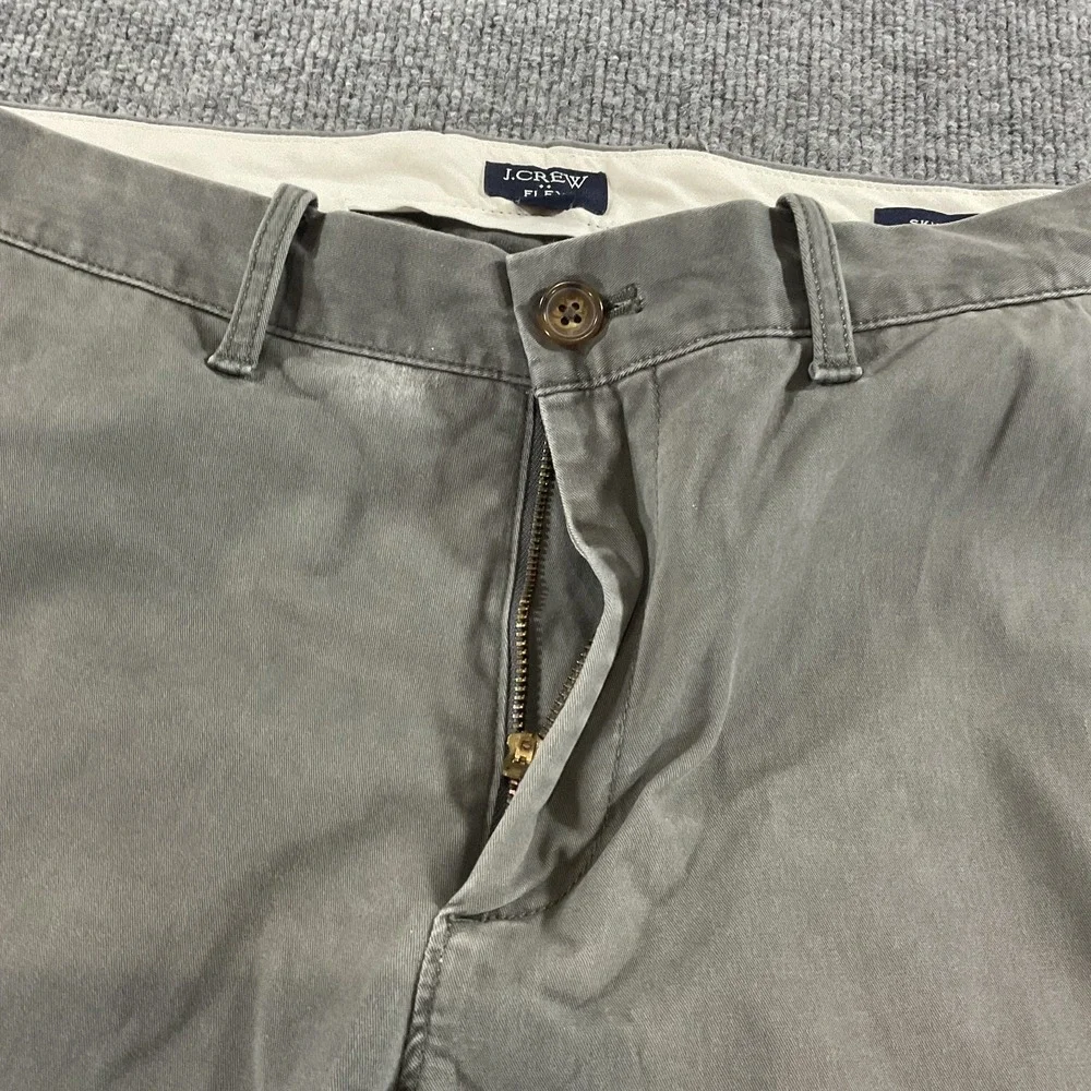 J.Crew Flex Skinny Chino Pants Men's 32x30 Gray Stretch Slim Fit Casual Modern D